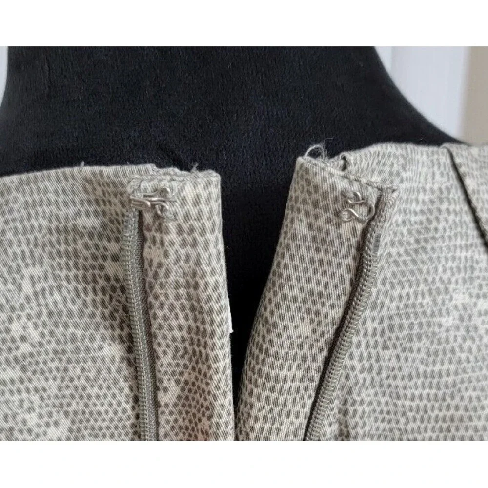 Michael Michael Kors Grey Snakeskin Print Pleated Sheath Dress Size 10